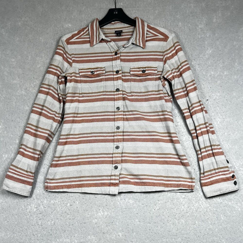 Patagonia Long Sleeve Flannel Shirt Womens Size 4 Multicolored Striped Gorpcore